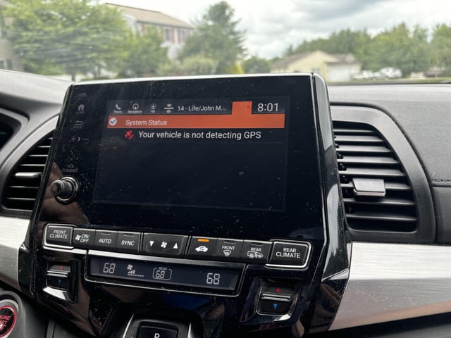 has anyone ever seen message that vehicle is not detecting v0 cza7asgr6ogd1