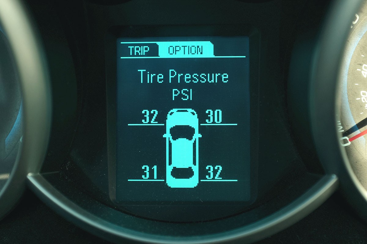 Hệ thống cảnh báo áp suất lốp TPMS trên bảng đồng hồ ô tô