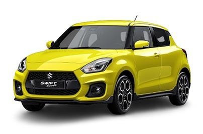 Hình ảnh xe ô tô Suzuki Swift màu đỏ, đang được khuyến mãi với giá lăn bánh hấp dẫn.