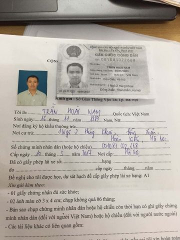 Các loại giấy tờ cần thiết trong hồ sơ thi bằng lái xe ô tô