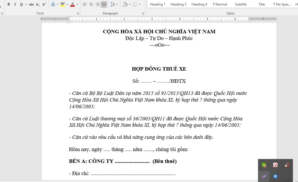 Những nội dung cần có trong hợp đồng lái xe ô tô để đảm bảo quyền lợi