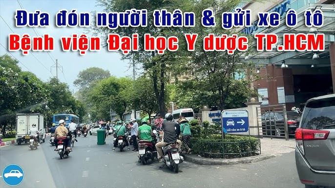 Sơ đồ hoặc hình ảnh minh họa các vị trí bãi gửi xe ô tô Bệnh viện Đại học Y Dược, giúp người lái dễ dàng định vị.