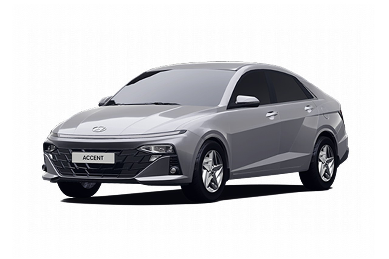 Phiên bản Hyundai Accent 2025 màu bạc, biểu tượng của sự sang trọng và hiện đại, ảnh hưởng đến cảm nhận về giá xe ô tô Accent lăn bánh.