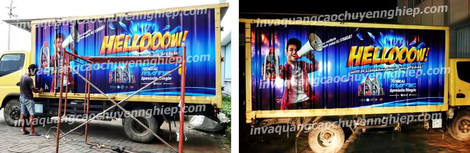 Quảng cáo Hoàng Kim cung cấp dịch vụ quảng cáo decal xe tải với quy trình thi công chuẩn, chất lượng.