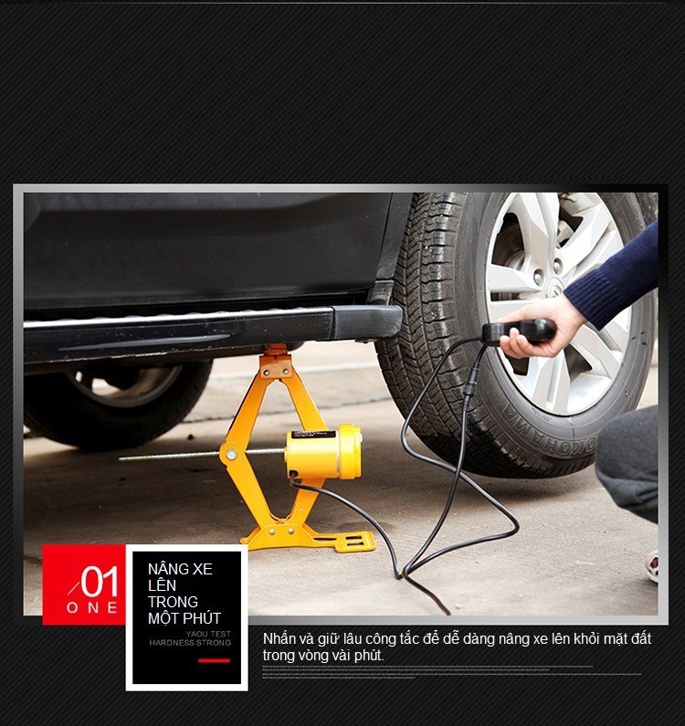 Bộ kích xe ô tô bằng điện 12V kèm hộp đựng chuyên dụng