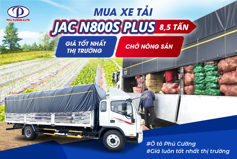 Xe tải JAC N800S Plus đang hoạt động, minh họa tiềm năng tạo thu nhập từ chiếc xe là một cách quản lý xe ô tô hiệu quả.