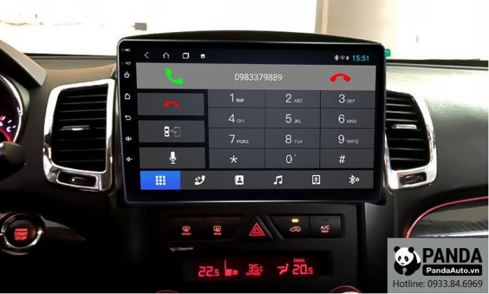 Giao diện nghe gọi rảnh tay trực tiếp trên màn hình GOTECH của xe ô tô Kia Sorento 2009