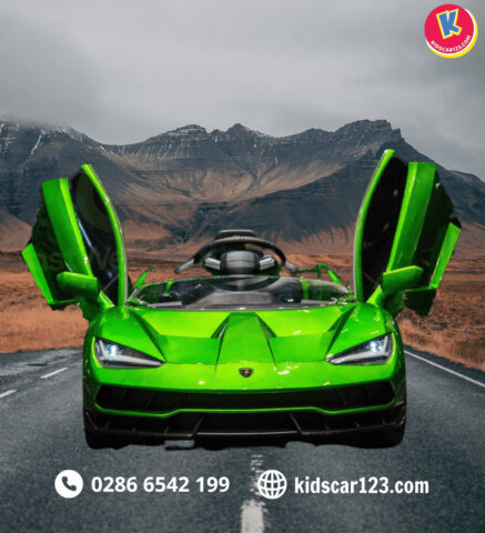 Siêu xe ô tô điện trẻ em Lamborghini 6726R màu cam tươi sáng, phong cách