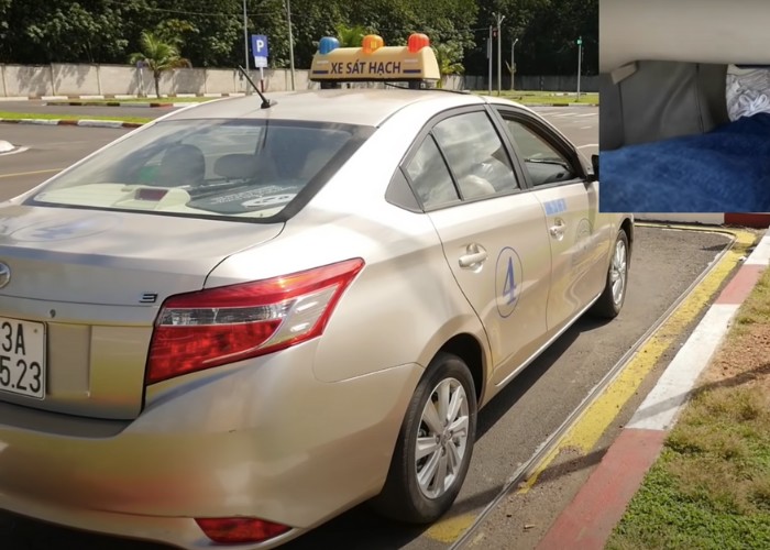 Học viên tập lái xe ô tô B1 trên sân tập
