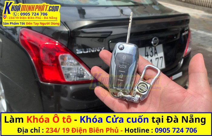 Thay vỏ chìa khoá xe ô tô Nissan Sunny đã độ tại Đà Nẵng
