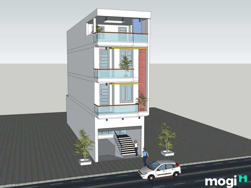 Thiết kế gara tầng hầm hiện đại cho xe ô tô, một lựa chọn phổ biến khi làm dốc cho xe ô tô vào nhà
