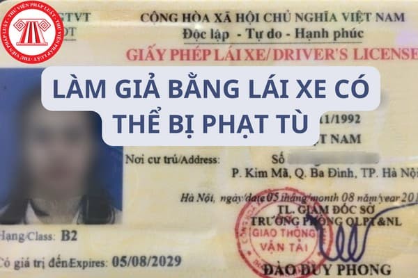 Hình ảnh minh họa hậu quả pháp lý khi làm bằng lái xe ô tô giả và sử dụng tài liệu giả mạo.