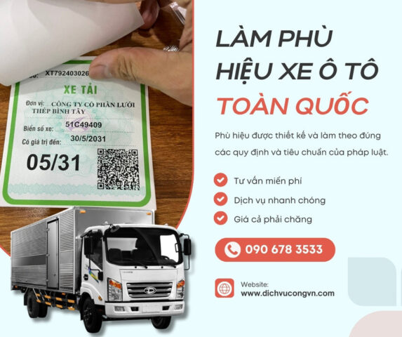 Chi tiết phù hiệu xe ô tô thể hiện loại hình kinh doanh vận tải