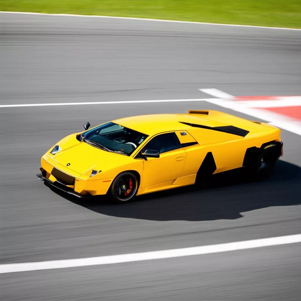 Ảnh siêu xe ô tô Lamborghini Murcielago trên đường đua tốc độ cao