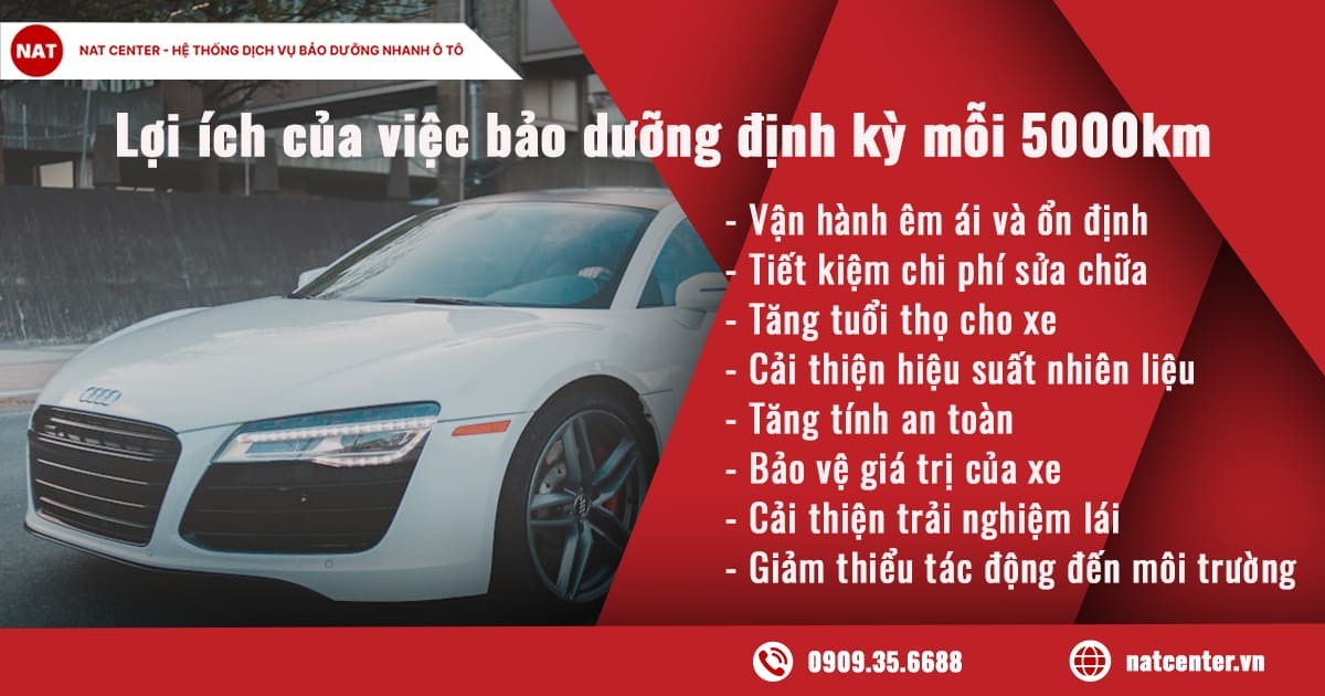 Lợi ích dài hạn khi thực hiện bảo dưỡng xe ô tô 5000km đúng lịch trình