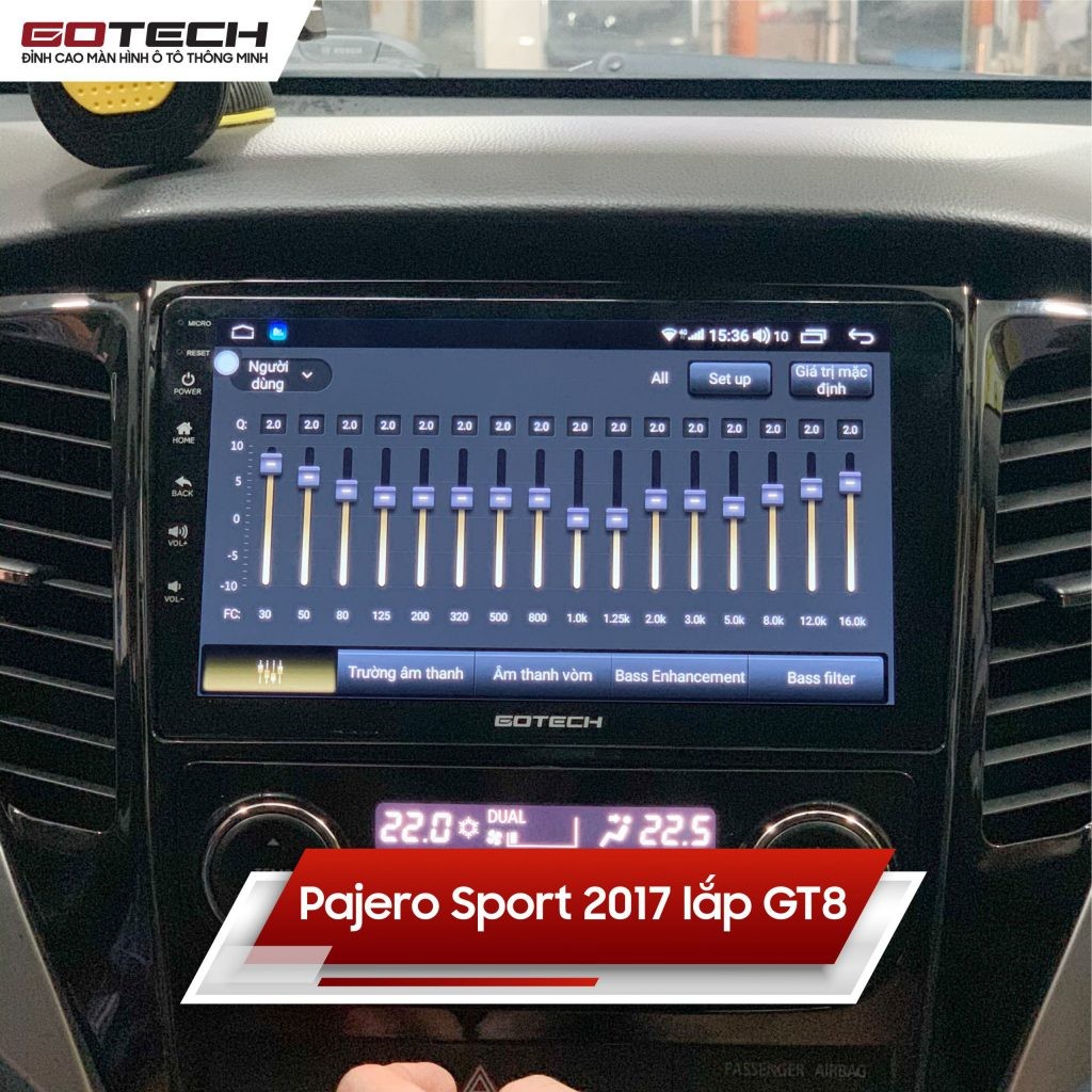 Màn hình DVD Android Gotech lắp trên Mitsubishi Pajero Sport