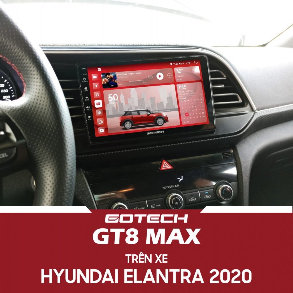 Lắp màn hình DVD Android ô tô Gotech cho Hyundai Elantra