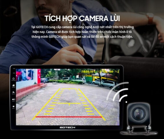 Tích hợp camera lùi AHD trên màn hình lắp trên xe ô tô hiển thị rõ nét