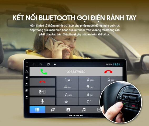 Kết nối Bluetooth với màn hình lắp trên xe ô tô để gọi điện thoại rảnh tay