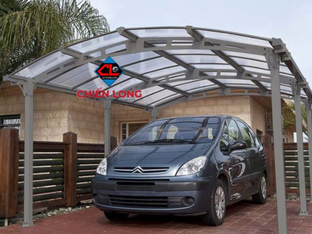 Mẫu mái che ô tô vòm hiện đại với kết cấu vững chắc, chịu được gió lớn và mưa bão, đảm bảo an toàn tuyệt đối cho phương tiện.