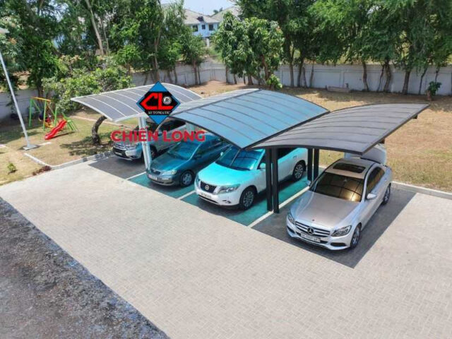 Thiết kế mái che ô tô vòm tối ưu diện tích, là giải pháp lý tưởng cho các không gian hạn chế.