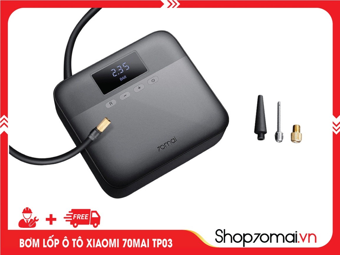 Bơm xe ô tô Xiaomi 70mai Midrive TP03 hiển thị kỹ thuật số