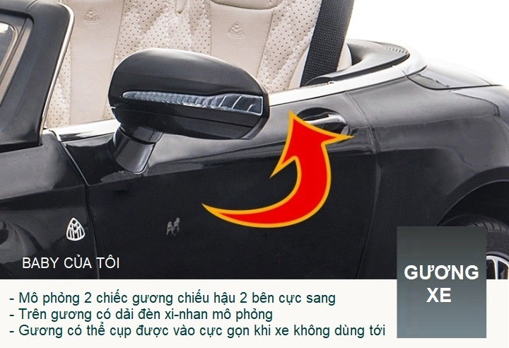 Bánh xe cao su và giảm xóc của xe ô tô điện trẻ em Mercedes Maybach S650