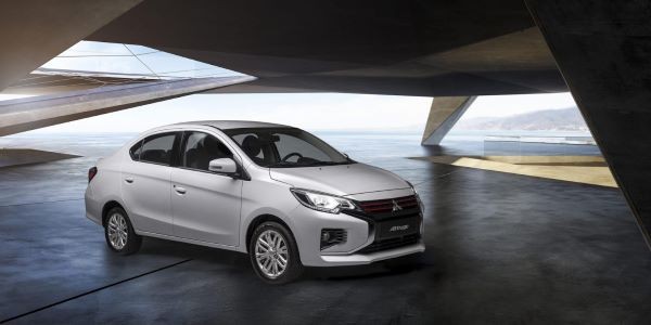 Xe ô tô gầm thấp Mitsubishi Attrage với thiết kế ngoại thất Dynamic Shield.