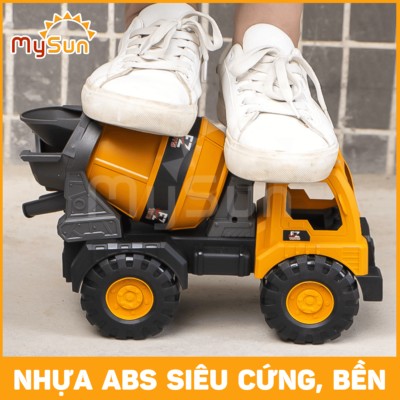 Mô hình xe bồn trộn bê tông đồ chơi cỡ lớn, một loại xe múc cẩu ô tô công trình