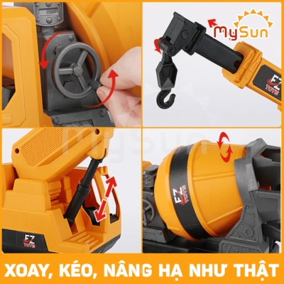 Mô hình các loại xe múc cẩu ô tô công trình đồ chơi cỡ lớn, chất liệu bền bỉ