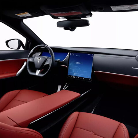 Không gian nội thất xe ô tô điện Tesla Model X tối giản và hiện đại