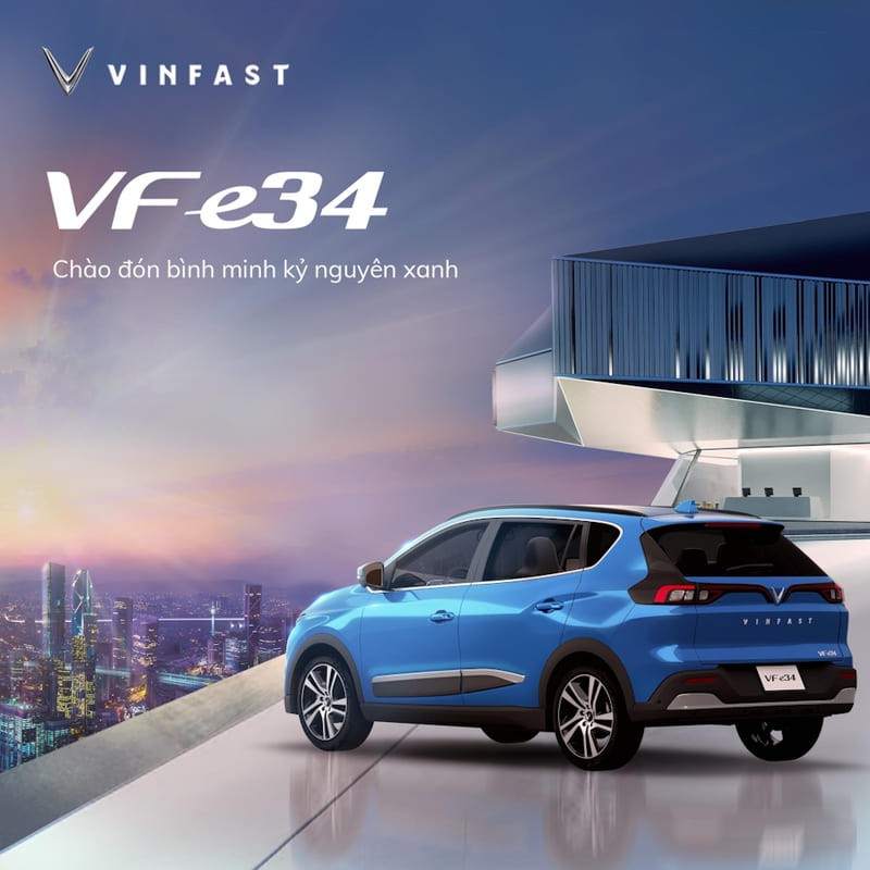 VinFast VF e34, mẫu xe ô tô điện VinFast tiên phong với công nghệ hiện đại, đáp ứng nhu cầu đô thị