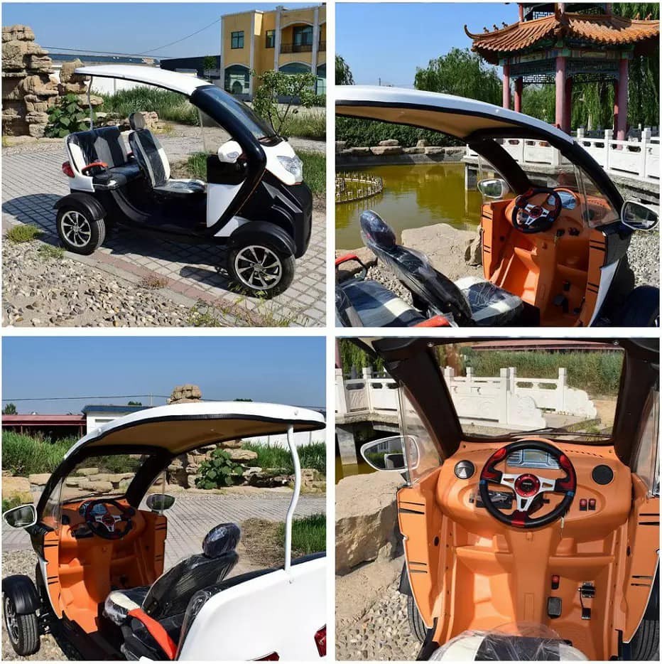 Khoang nội thất đơn giản của xe ô tô điện idu với vô lăng và màn hình hiển thị