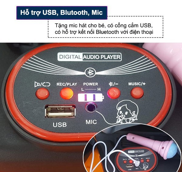 Bảng điều khiển đa phương tiện trên xe ô tô điện Lamborghini trẻ em