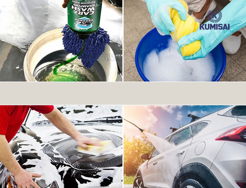 Quy trình rửa xe bằng dung dịch tẩy rửa xe chuyên dụng