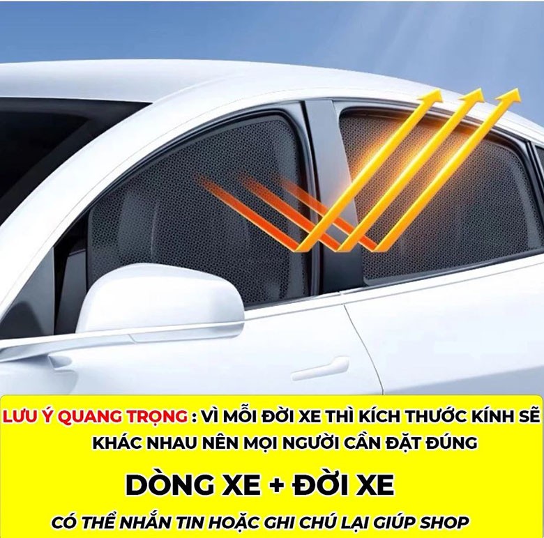 Rèm chống nắng xe ô tô nam châm gắn chặt vào khung cửa