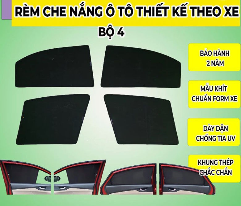 Hình ảnh chi tiết hướng dẫn lắp đặt rèm chống nắng xe ô tô
