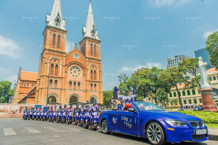 Lộ trình di chuyển của xe ô tô mui trần quảng bá thương hiệu