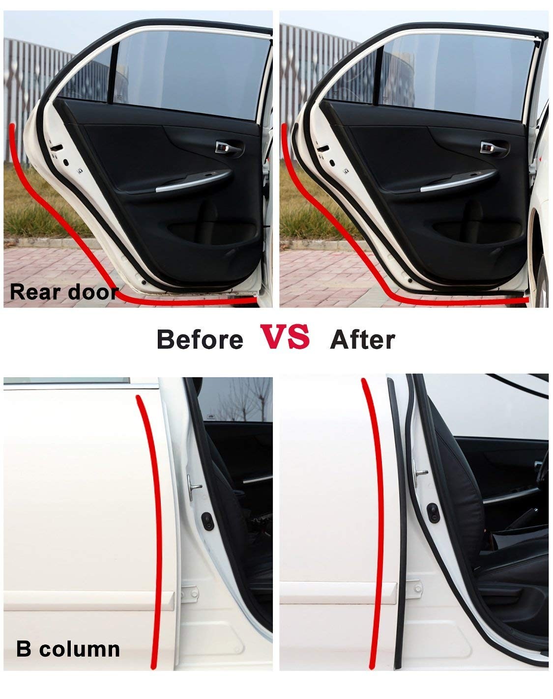 Quy trình dán ron cửa xe ô tô chữ B lên mép cửa để cách âm và chống bụi