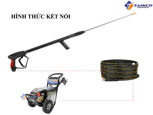 Súng rửa xe ô tô kết nối dễ dàng với dây cao áp và máy rửa xe chuyên nghiệp