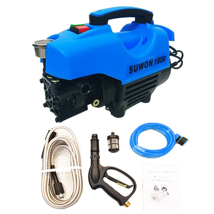 Máy rửa xe áp lực cao Suwon F18 (1800W) có tự ngắt, tiện lợi khi rửa xe ô tô mini giá rẻ.