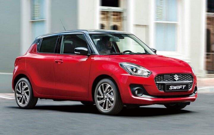 Xe ô tô Suzuki Swift màu vàng, thiết kế trẻ trung, hiện đại và thể thao.