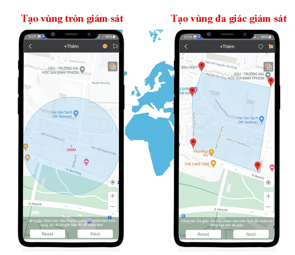 Tạo hàng rào giám sát vị trí xe trên bản đồ
