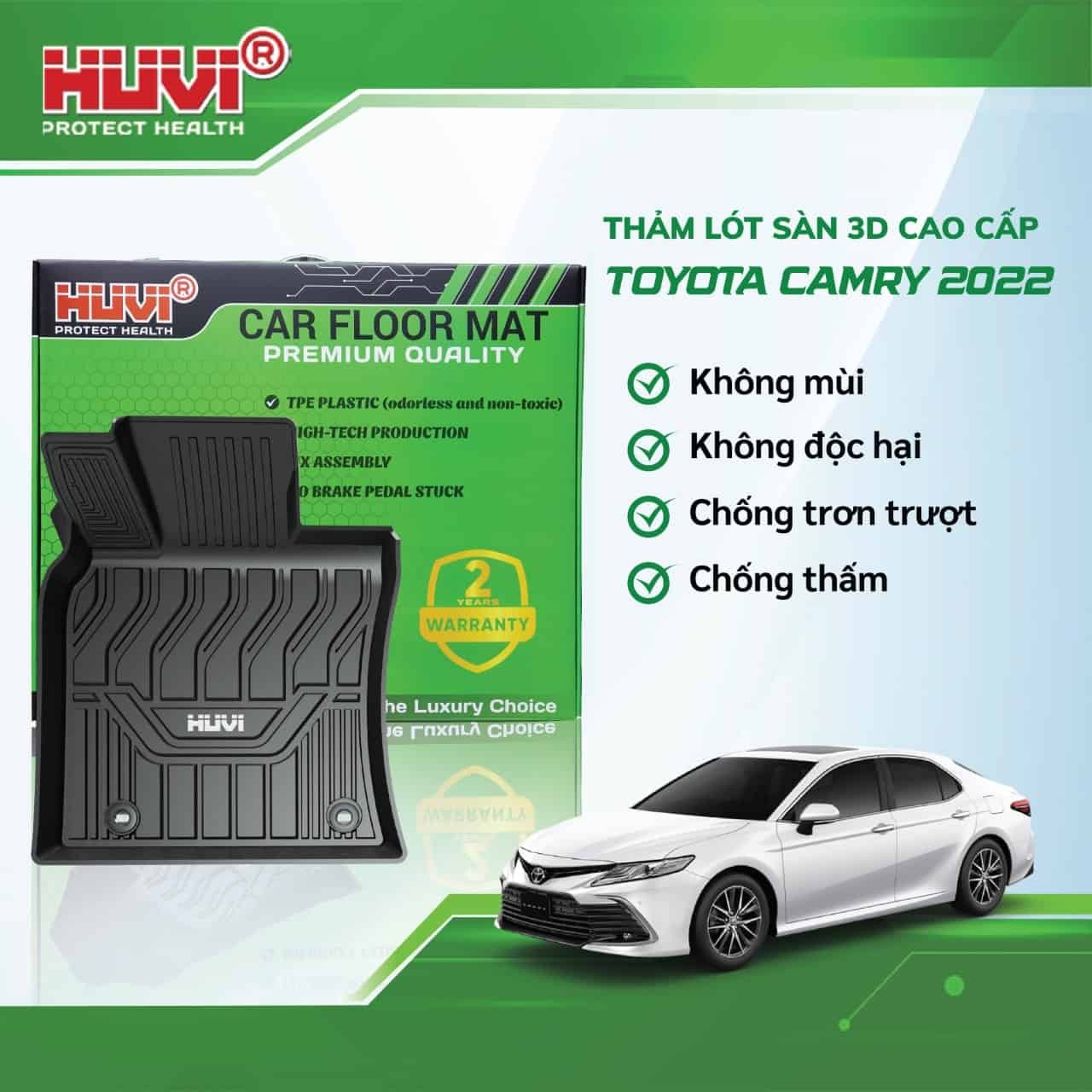 Lót cốp ô tô HUVI bền bỉ, dễ dàng vệ sinh