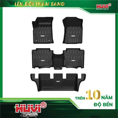 Chi tiết bề mặt và độ bền của thảm lót sàn HUVI, chống trượt cho xe ô tô Innova 7 chỗ