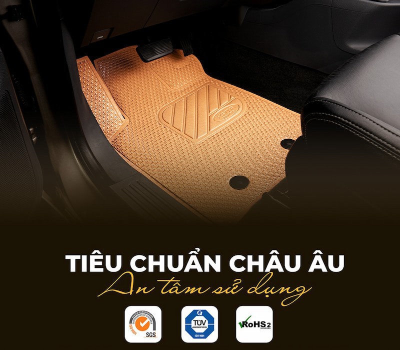 Thảm lót sàn ô tô làm từ nhựa PVC nguyên sinh, đảm bảo an toàn và nâng tầm nội thất, xứng đáng với giá xe ô tô cao cấp.