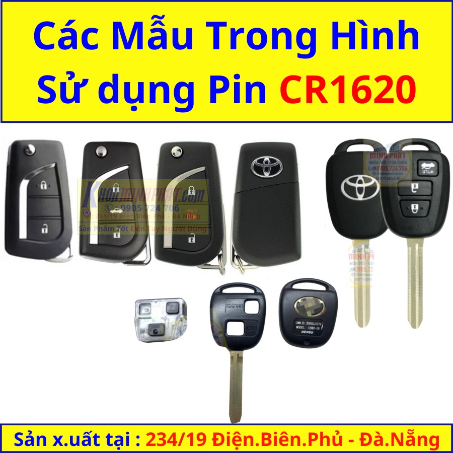 Các loại pin CR2016 và CR1620 thường dùng cho chìa khóa xe ô tô Vios Innova tại Sài Gòn Xe Hơi