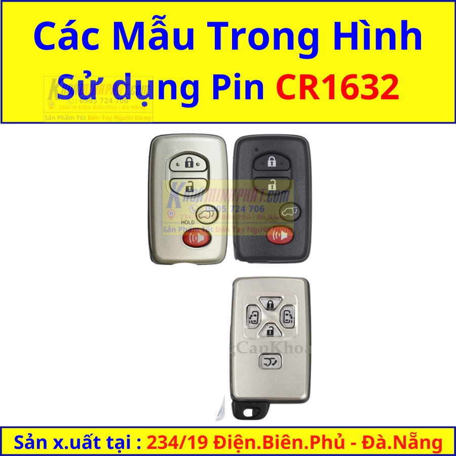 Pin CR1632 chuyên dụng cho các dòng chìa khóa xe ô tô Toyota, bao gồm Vios và Innova