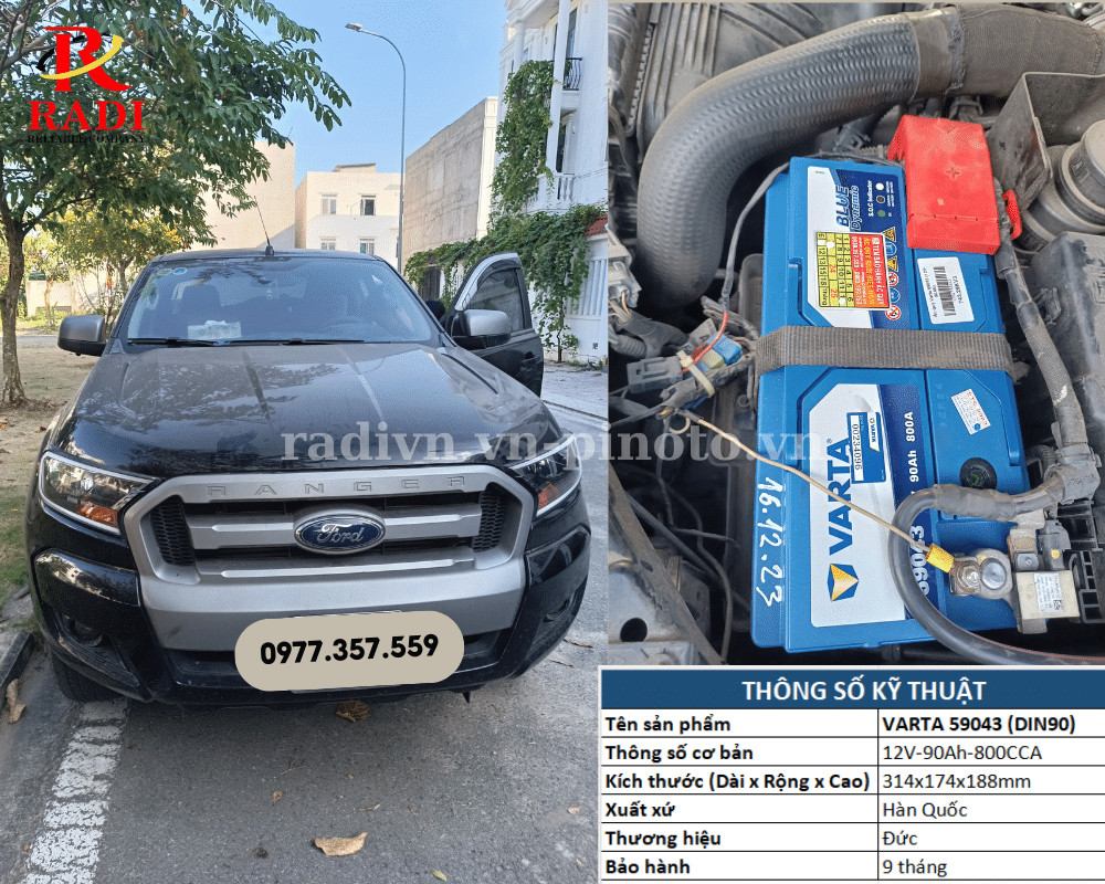 Thay ắc quy xe Ford Ranger