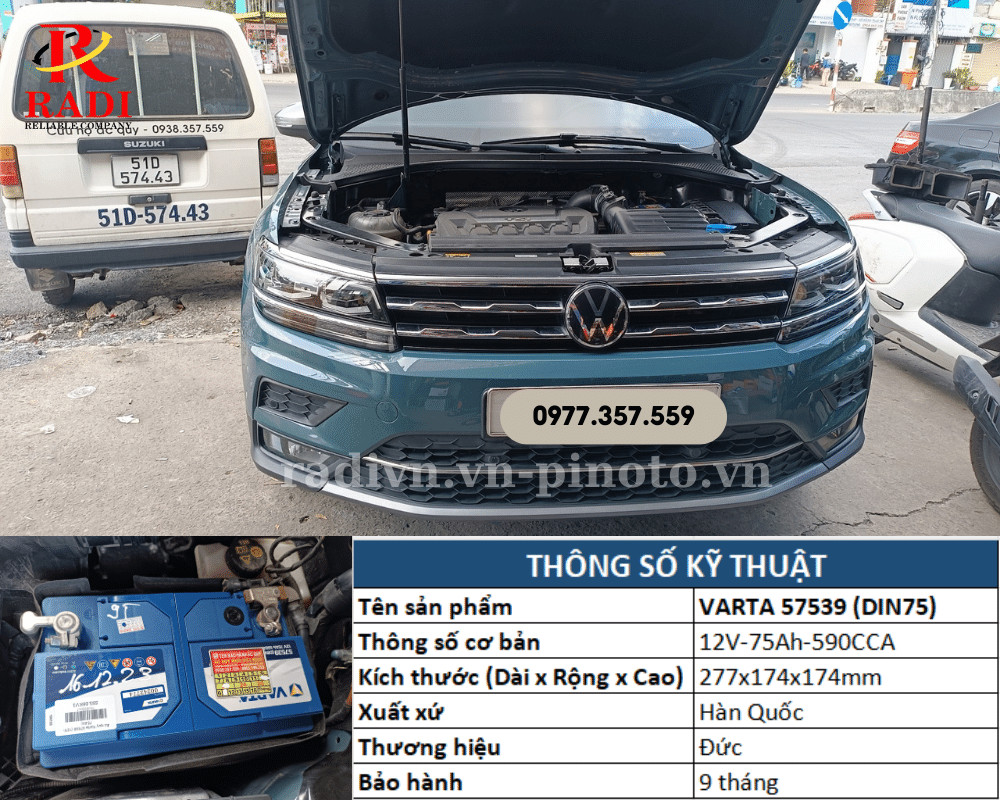 Thay bình ắc quy xe Volkswagen Tiguan